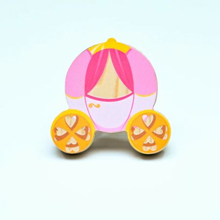 Handmade Pine Wood Princess Carriage Knob for Kids Furniture